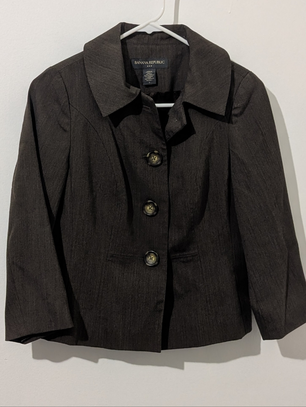 Banana Republic Women's Brown Four-Button Dress Blazer 50% Wool